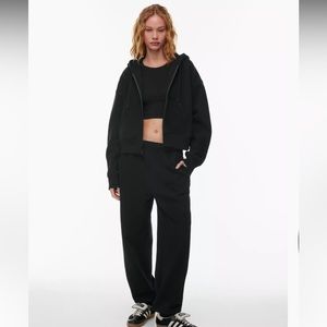 Aritzia TNA Cozy Fleece Boyfriend Sweatpant and Boxy Zip Hoodie Set